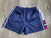 TERRITORY TIME "3SUM" FOOTY SHORTS - Navy, White & Pink Combo