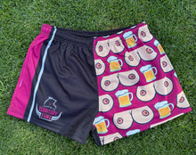 Load image into Gallery viewer, TITTIES &amp; BEER FOOTY SHORTS - PLUM
