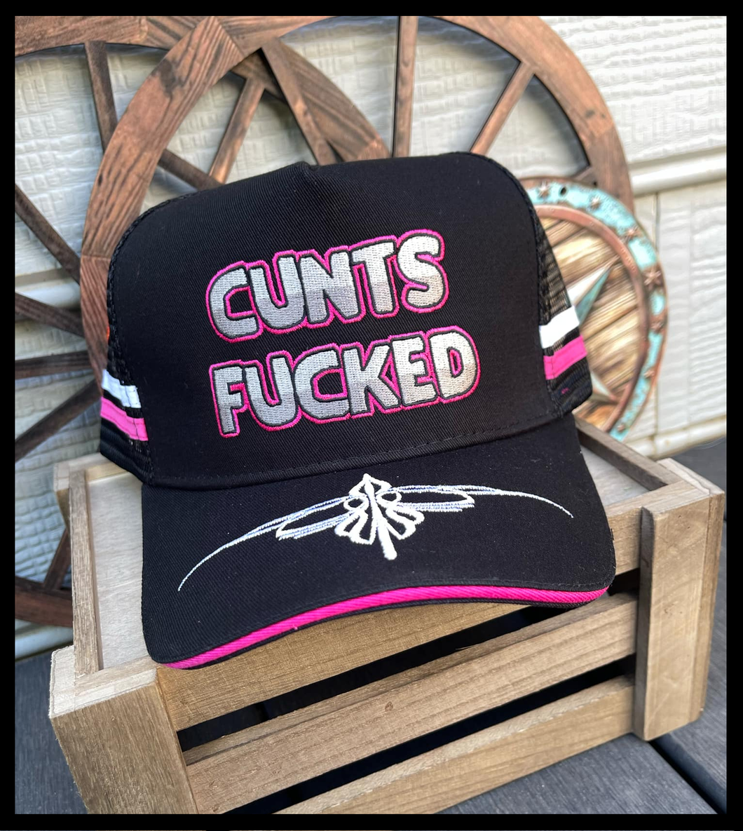 CUNTS FUCKED HAT - PINK STRIPE